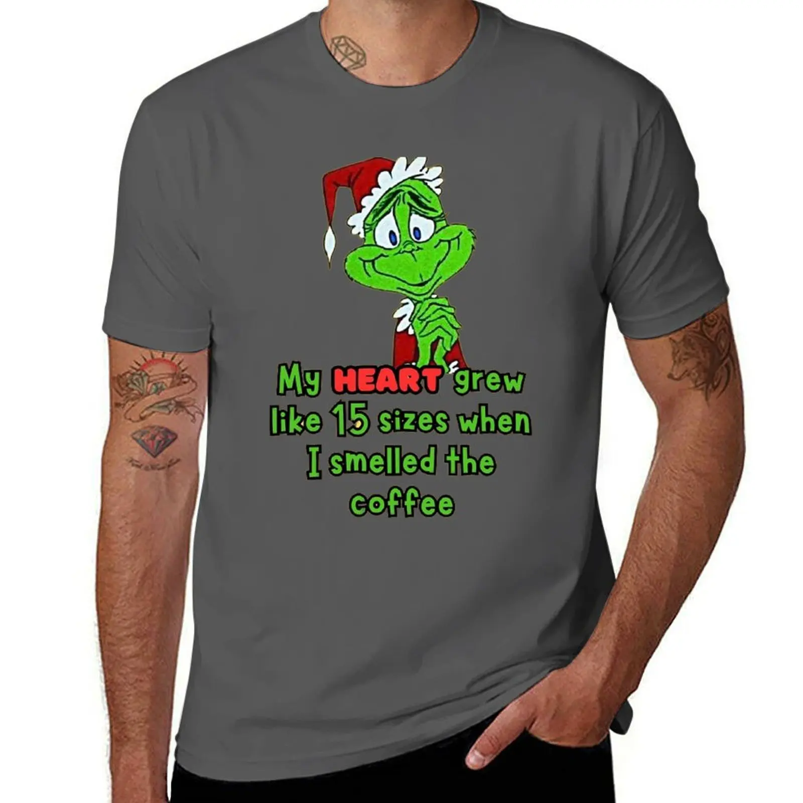 My Heart Grew Like 15 Sizes When I Smelled The Coffee Grinch T-Shirt designer shirts oversizeds oversized t shirt men