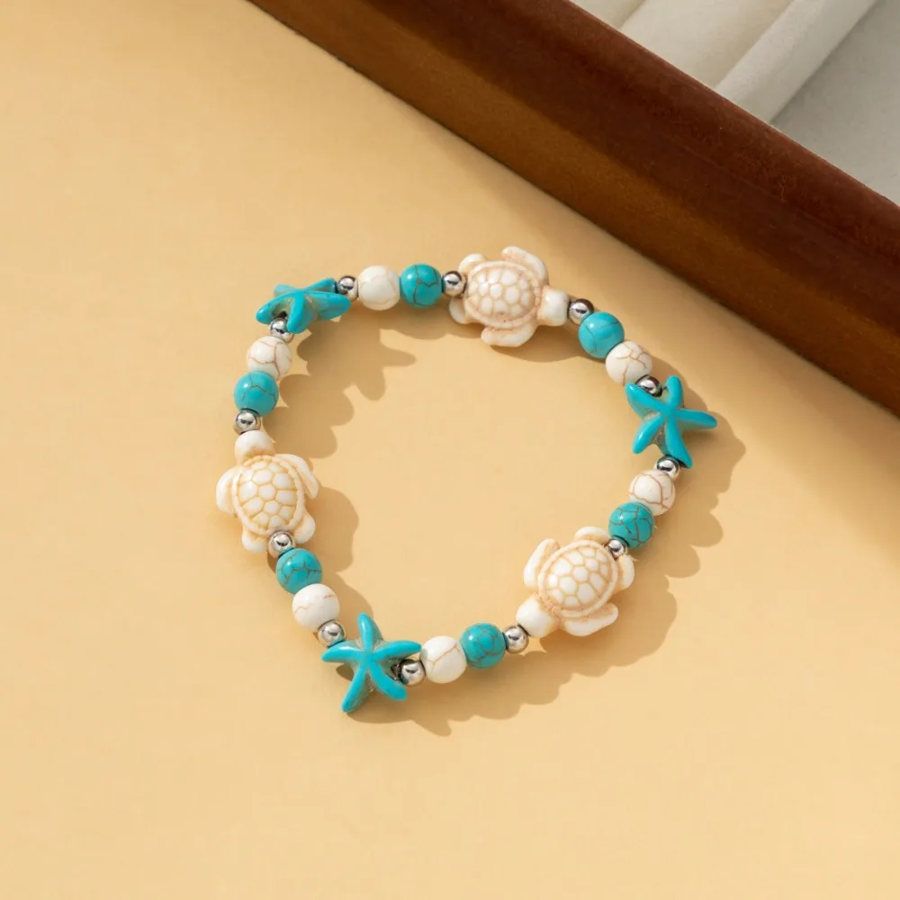 Summer Sea Series Starfish Beaded Bracelet Bohemian Jewelry Turtle Woven Bracelet Pentagram Ornaments Shell Beaded Handstring