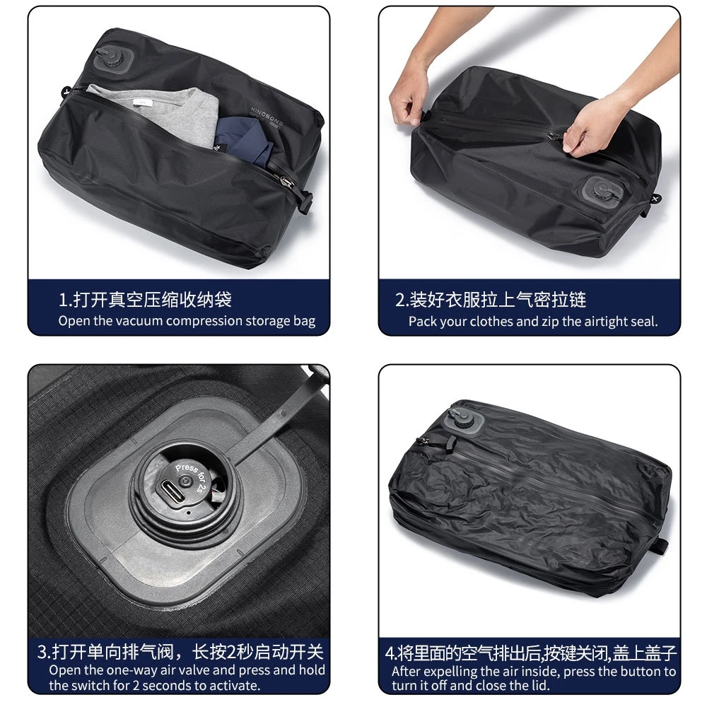 Rechargeable Automatic Electric Pump Vacuum Compression Bag, TPU Waterproof Airtight Travel Storage Bag, Organizer for Clothes view 6