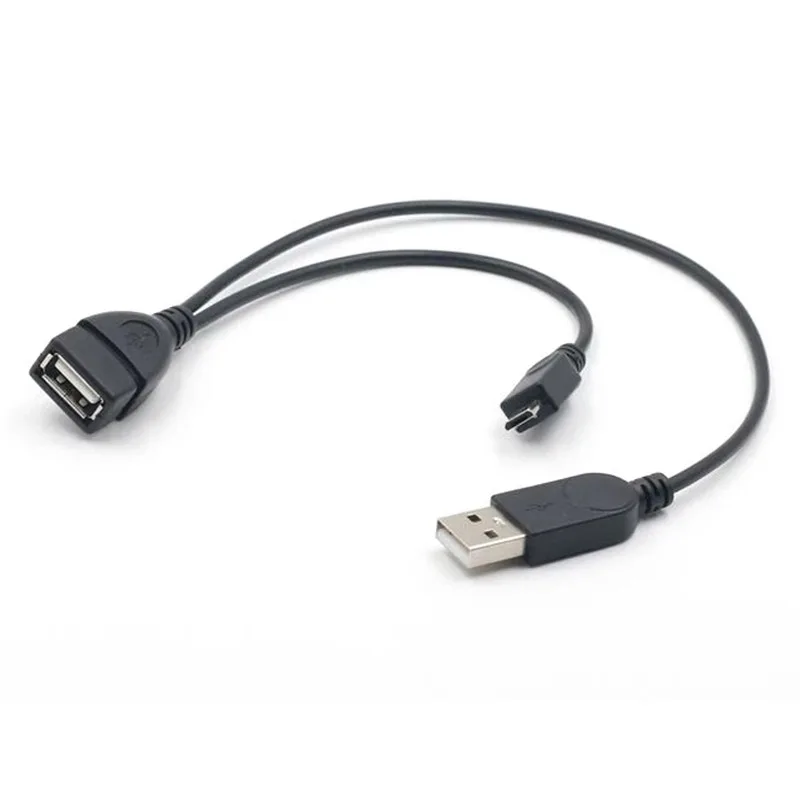 Micro-B USB 2.0 OTG Adapter Converter Cable.USB OTG Cable w/ Power Cable Y Splitter Charging Cable for 2.5