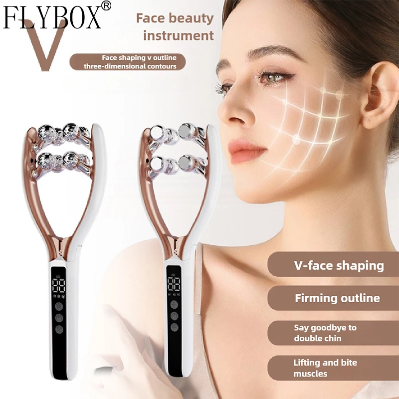 

Cross-border EMS Micro-current Roller Face-lifting Artifact V-face RF Beauty Compact Lifting \facial Massage Instrument
