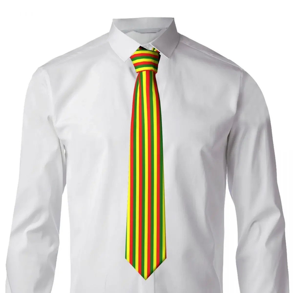 Fashion Rasta Stripe Rasta Neck Tie Men's Custom Silk Jamaican Necktie for Office Gravatas