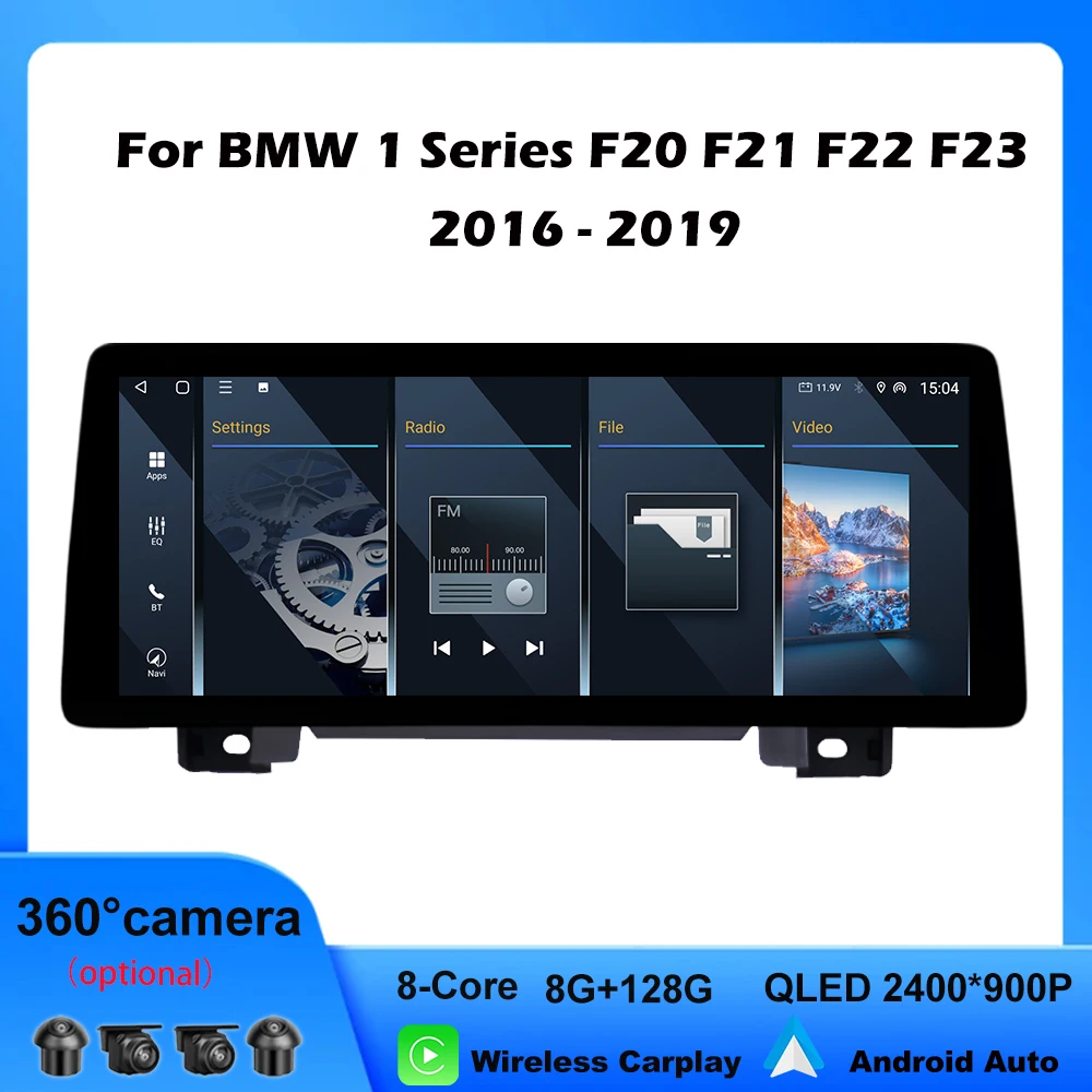 Touch Screen Wireless CarPlay Android auto 4G WIFI For BMW 1 Series F20 F21 F22 F23 2016-2019 NBT EVO System DSP Stereo DVR QLED