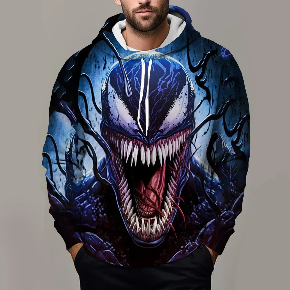 

Marvel Men's Hoodie Venom Boys and Girls Hoodie 3D Printing Autumn Pullover MINISO Men's Hoodie Oversized Men's Clothing