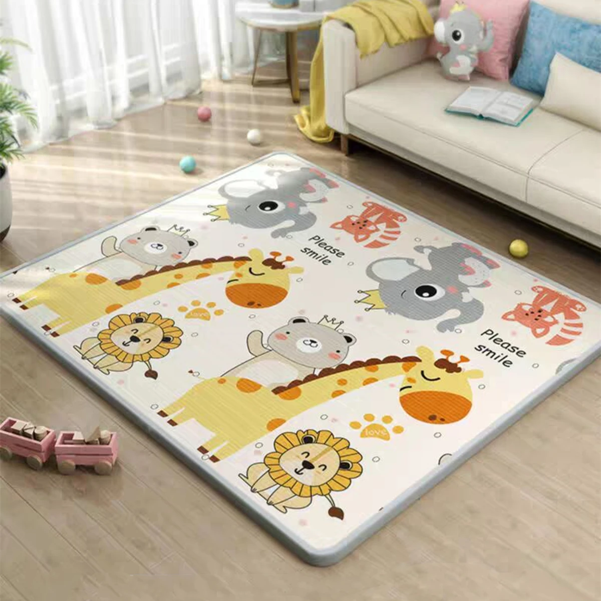 Large Sized Baby Climbing Pad Epe Double -sided Cartoon Pattern Baby Household Home Use Scrub Non Toxic Game Mat Children Carpet