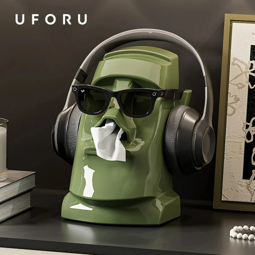 

UFORU Настольный ящик для хранения очков, стеллаж для хранения наушников, офисный органайзер, стол, студенческий общежитие, журнальный столик, коробка для бумажных салфеток