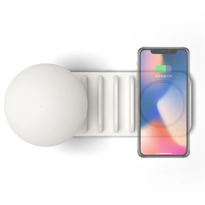 

Hot-selling mushroom light multi-port USB charger 10W mobile phone wireless charging QC3.0 fast charging mobile phone charging