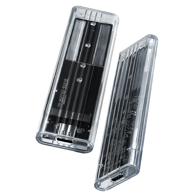 

Portable Transparent USB 3.1 External Solid-State Drive Enclosure for Storage And Data Transfer M.2 NGFF Type - Hard Drive Case