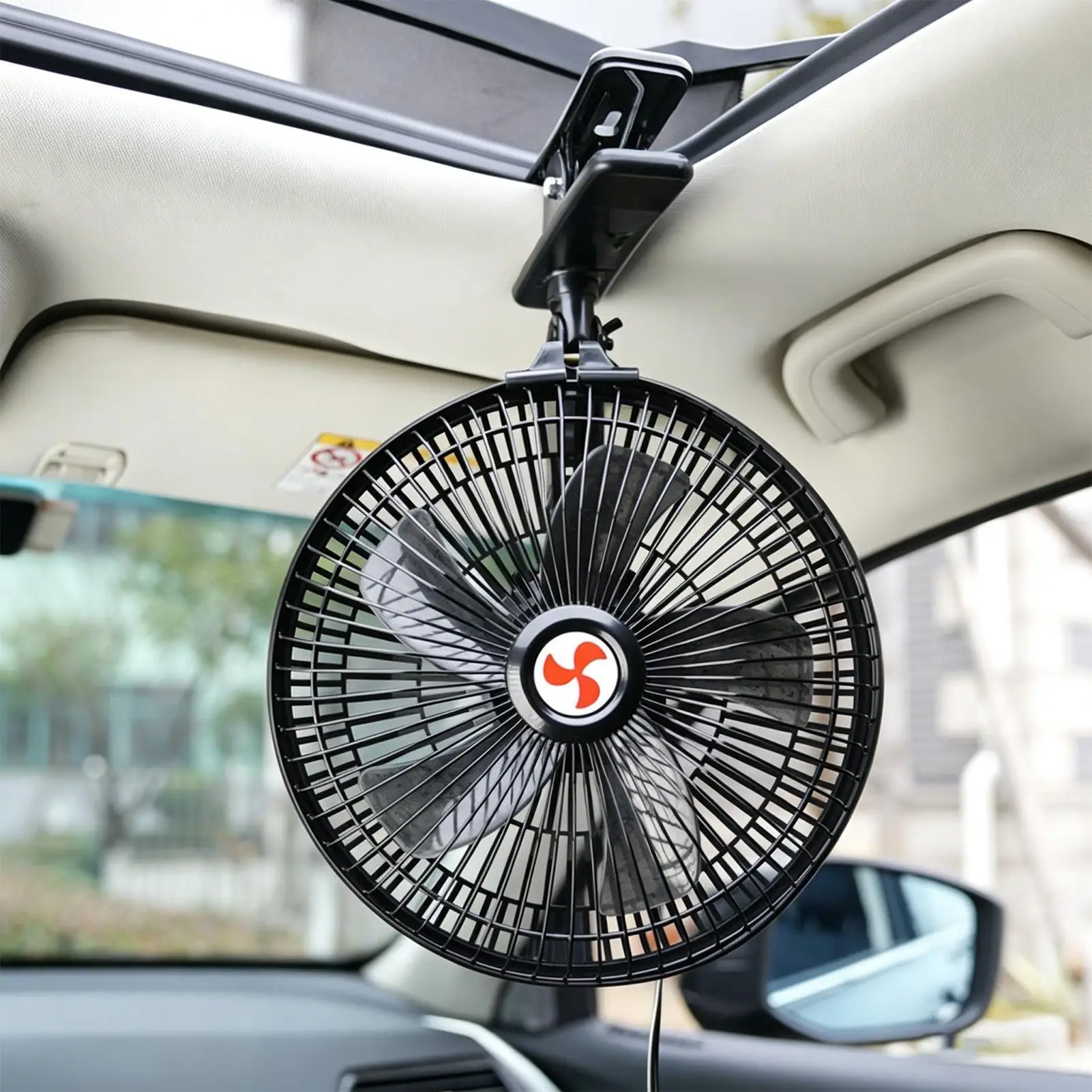 Portable Car Clip Fan Personal Rotation Ventilation Supplies Portable Oscillating Fan With 2 Wind Gears For Trucks SUVs RVs