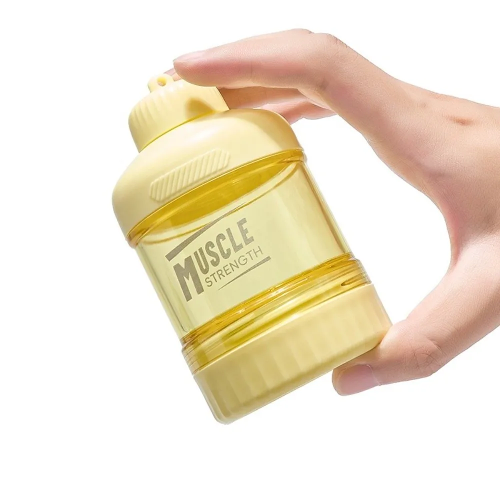 High Quality 1/2/3 Layer Protein Powder Box Portable Plastic Medicine Box Layered Storage with Mountaineering Buckle Snack Can