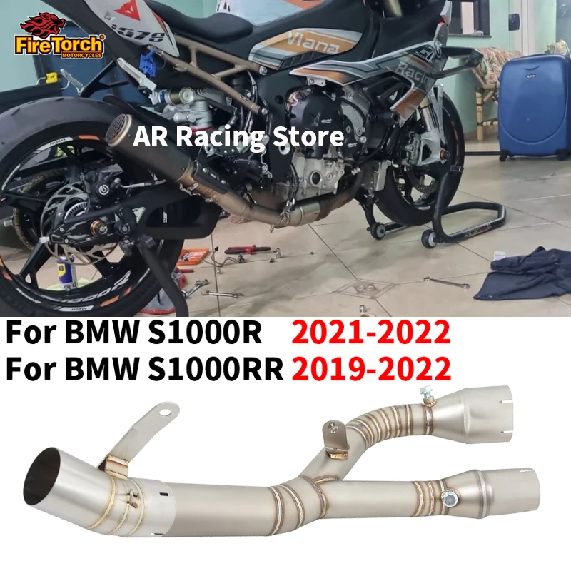 

Slip For BMW S1000RR S1000R S1000 R 2019- 2023 Motorcycle Exhaust Modify System Escape Moto Mid Link Pipe Connect 60MM Muffler