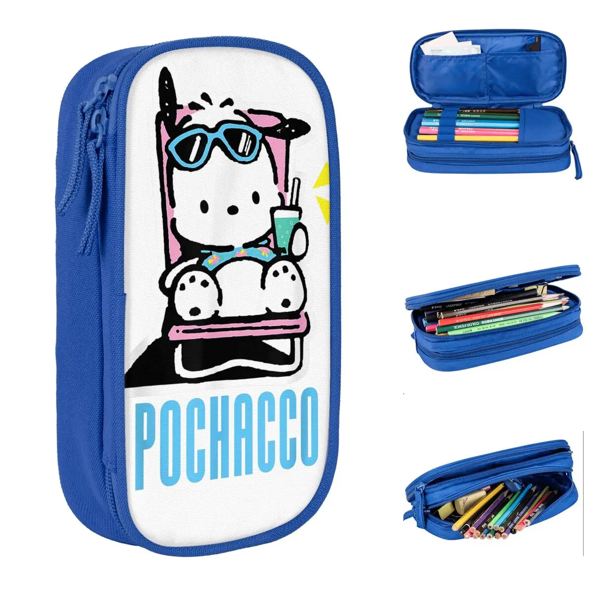 Classic Pochacco Summer Drink Pencil Case Pencilcases Pen for Student Large Storage Bag School Supplies Zipper Stationery