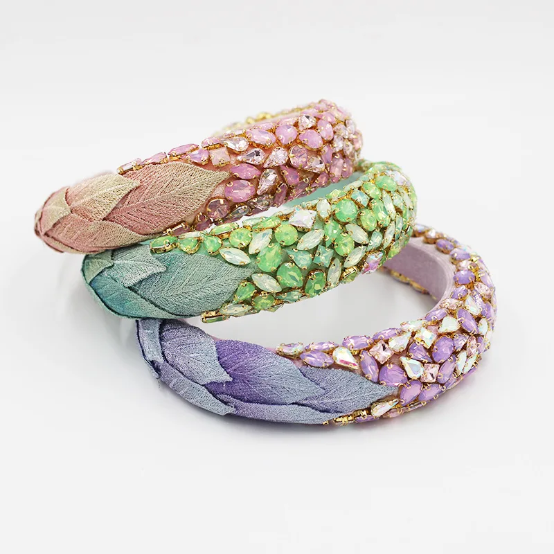 New fashion baroque full of diamond leaves with personalized headbands, women's dance, travel gifts, hair accessories