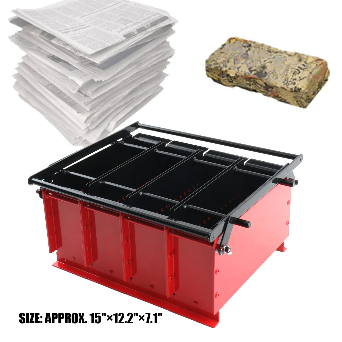 Paper Log Briquette Maker Heavy Duty Fire Brick Press Fire Free Eco Recycle Newspaper Fuel Block Application Tools