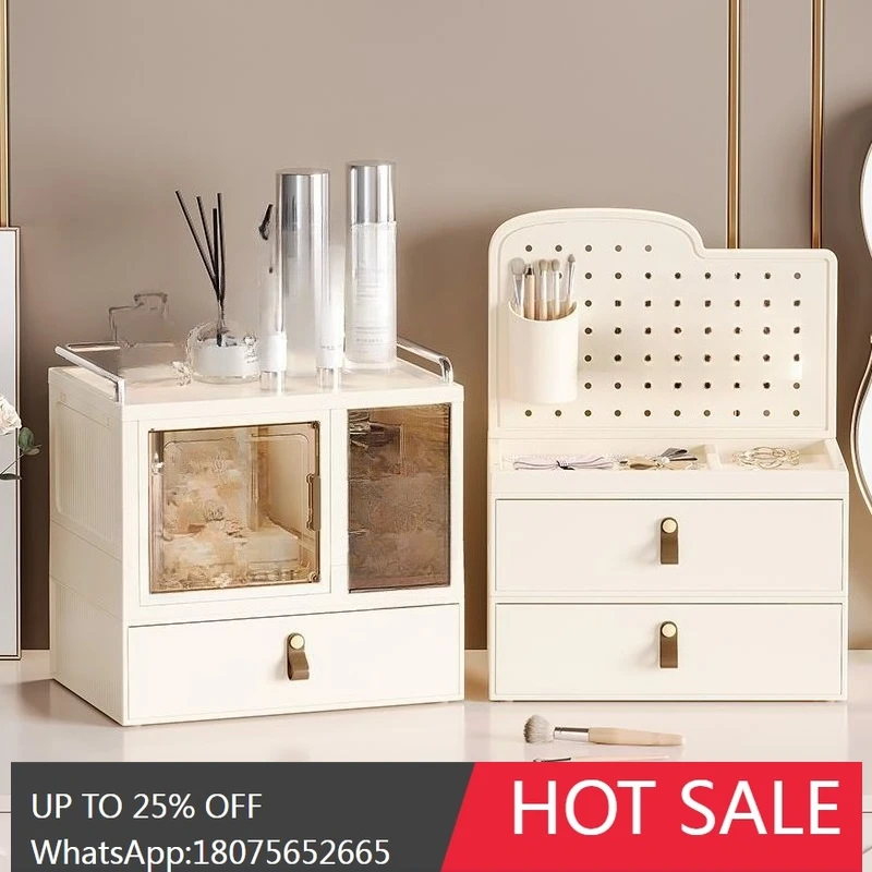 

SGF Dressing Table Desktop Storage Box Drawer Type Hole Board Transparent Dustproof Rack