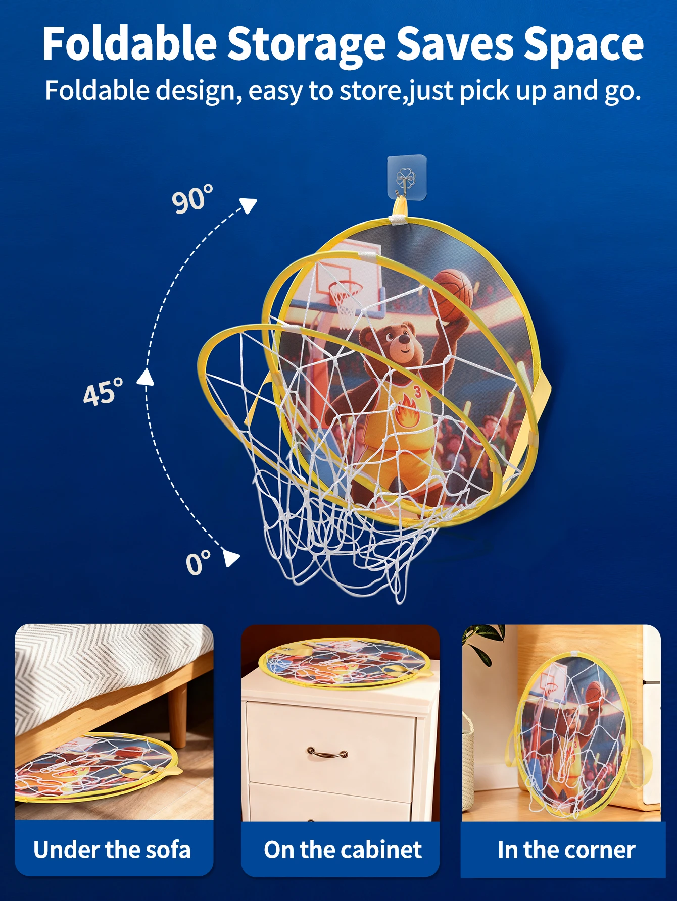 Foldable Basketball Hoop Bear  - Kids Outdoor Play Yard ulasan dan harga