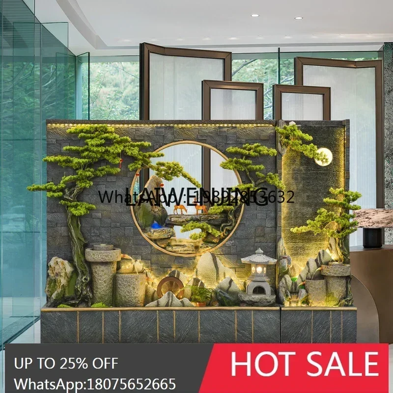 

AB1 water curtain wall rockery flowing water fountain hotel screen landscape ornament