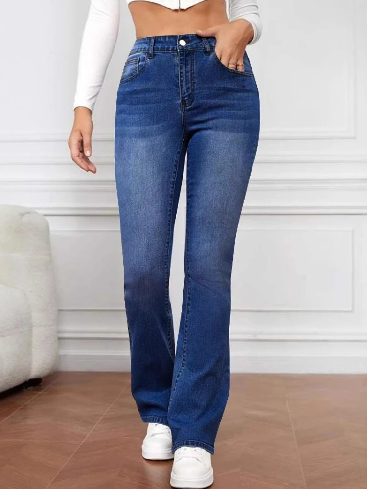 New Autumn Winter Women's Denim High Waisted Jeans Slimming Casual Versatile Washed Pants Female Trousers Loose Women Clothing