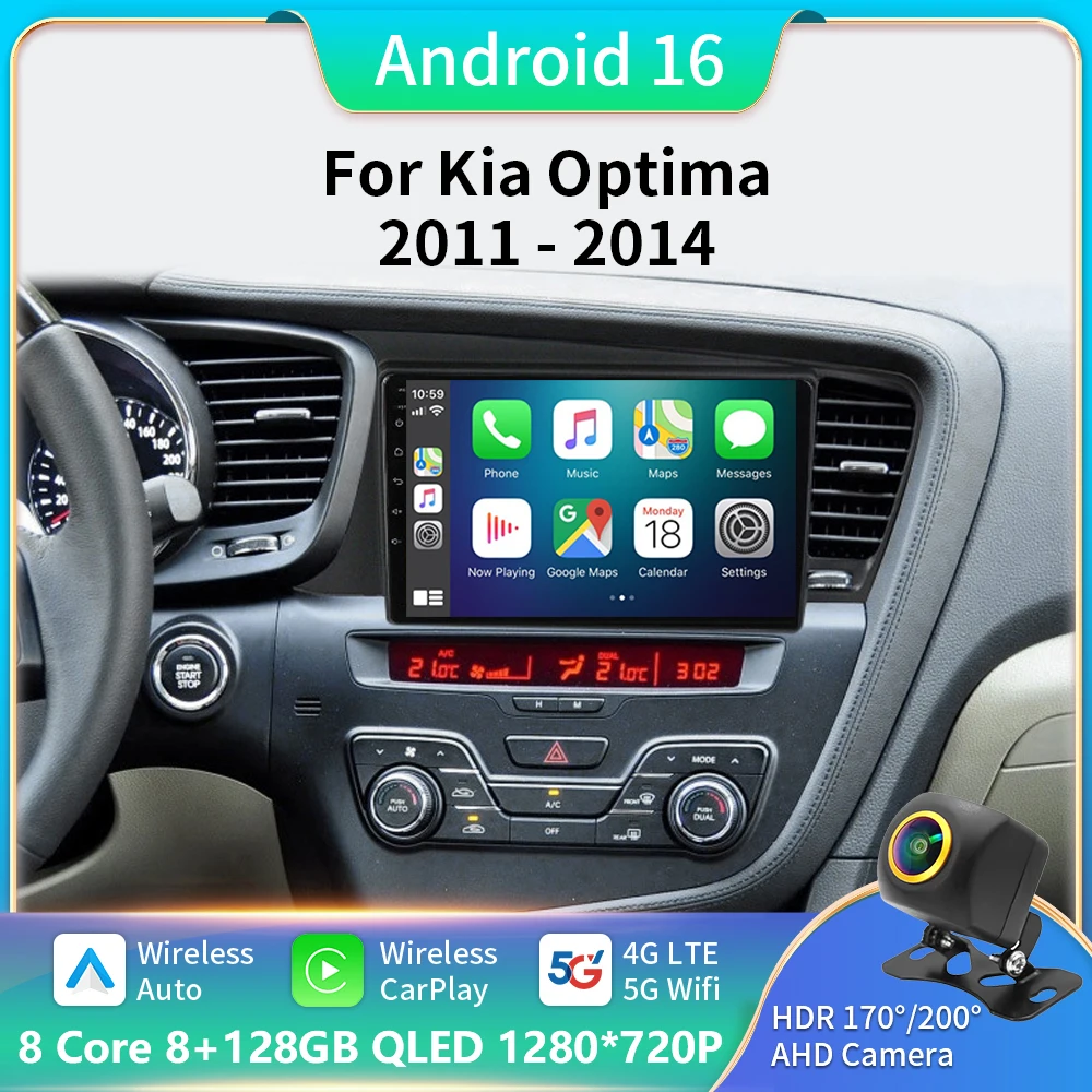 

Android Car Radio Carplay for KIA Optima K5 LHD 2011-2014 GPS Navigation Multimedia Player Stereo screen tape recorder Head BT