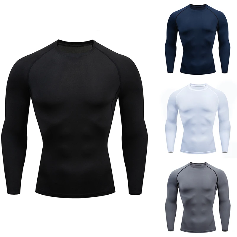 Camiseta de compresión para correr para hombre, camisetas deportivas de manga larga, camisetas deportivas para gimnasio, chándal para correr, camiseta atlética para hombre