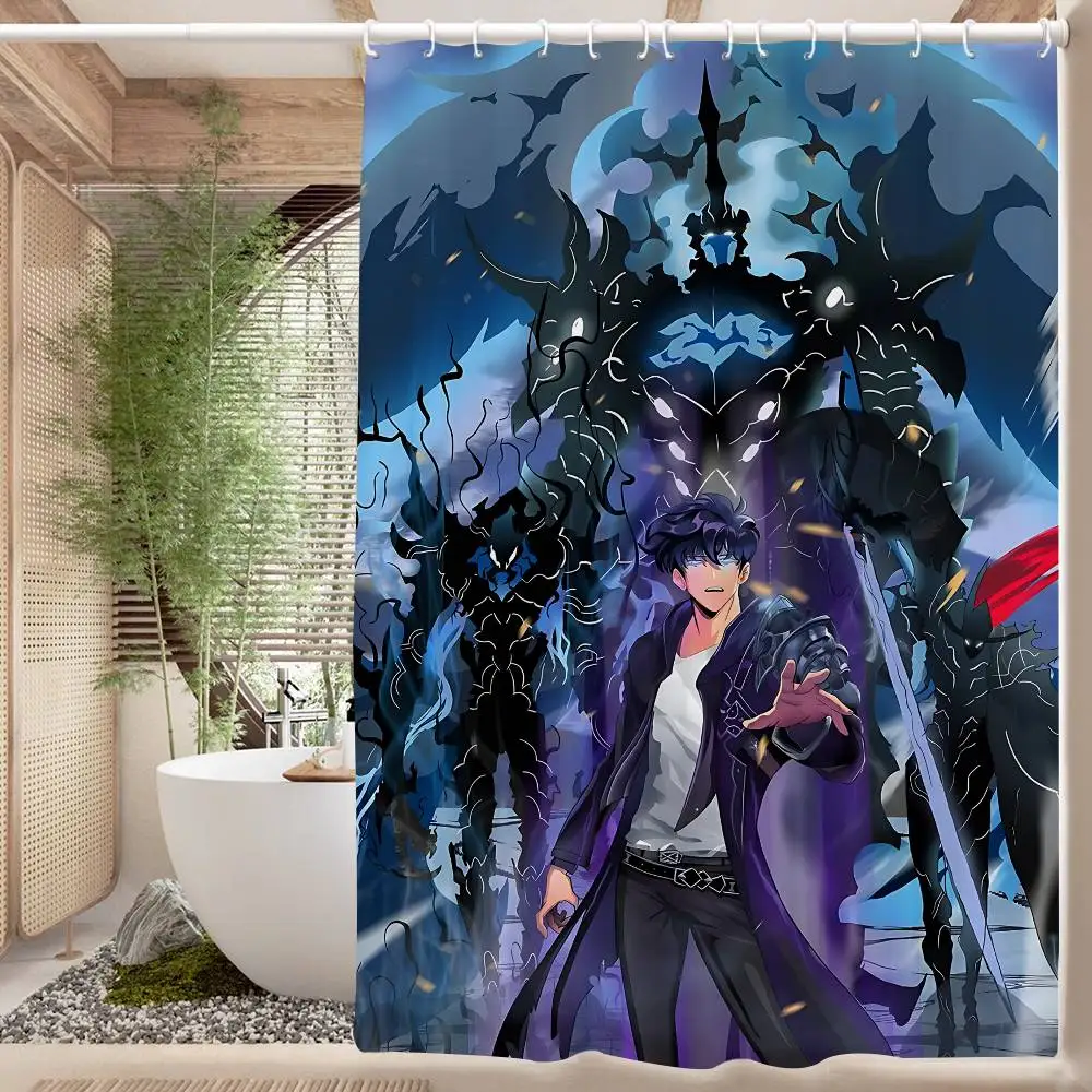 

Anime S-Solo Leveling Modern Simple Shower Curtain Bathroom Decorative Polyster Shower Curtain With Hook
