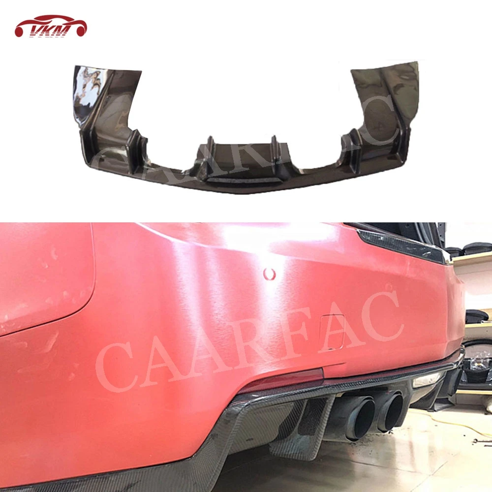 

Carbon Fiber Rear Lip Diffuser with Exhaust Tips FRP Bumper Cover for Cadillac ATS 2015-2017 Four Outlet Plate Guard Spoiler