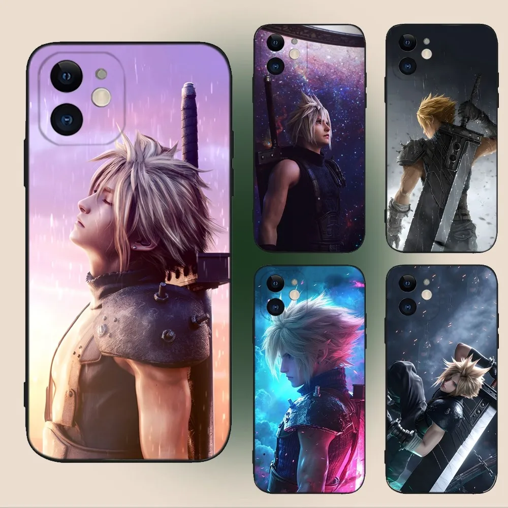 Final Fantasy Cloud  Phone Case For iPhone 15,14,13,12,11,Plus,Pro Max,XS,X,XR,SE,Mini,8,7 Soft Silicone Black Cover