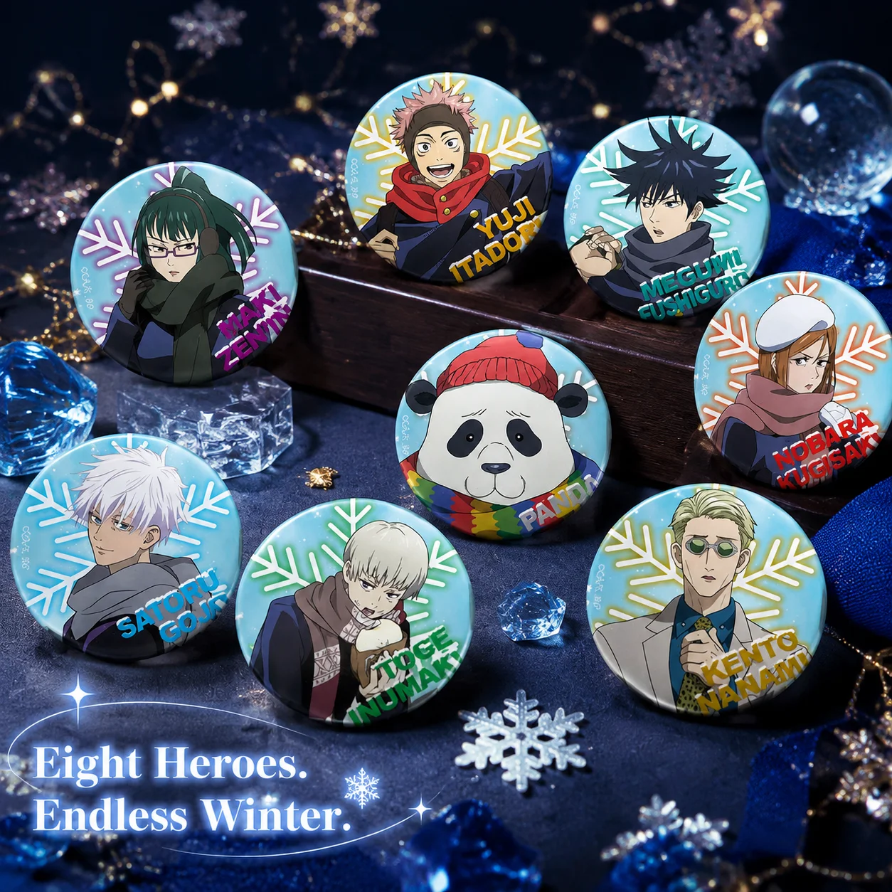 Jujutsu Kaisen Anime Metal Badge Pin Cosplay Merch Accessories Yuji Itadori Megumi Fushiguro Toge Inumaki Panda Satoru Gojo