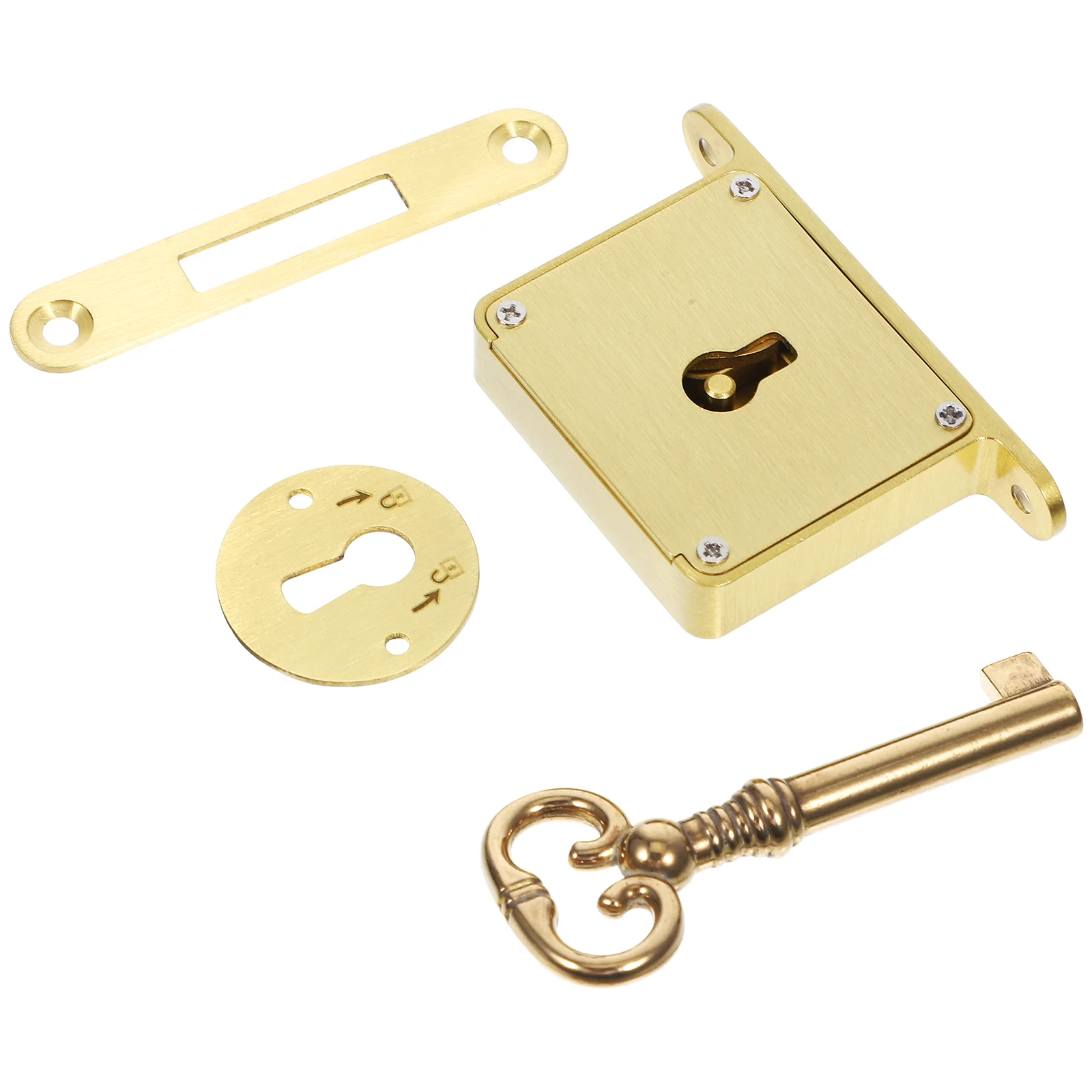 Secure Drawer Lock Cabinet Locks File with Key for Brass Keys Square Desk Decor