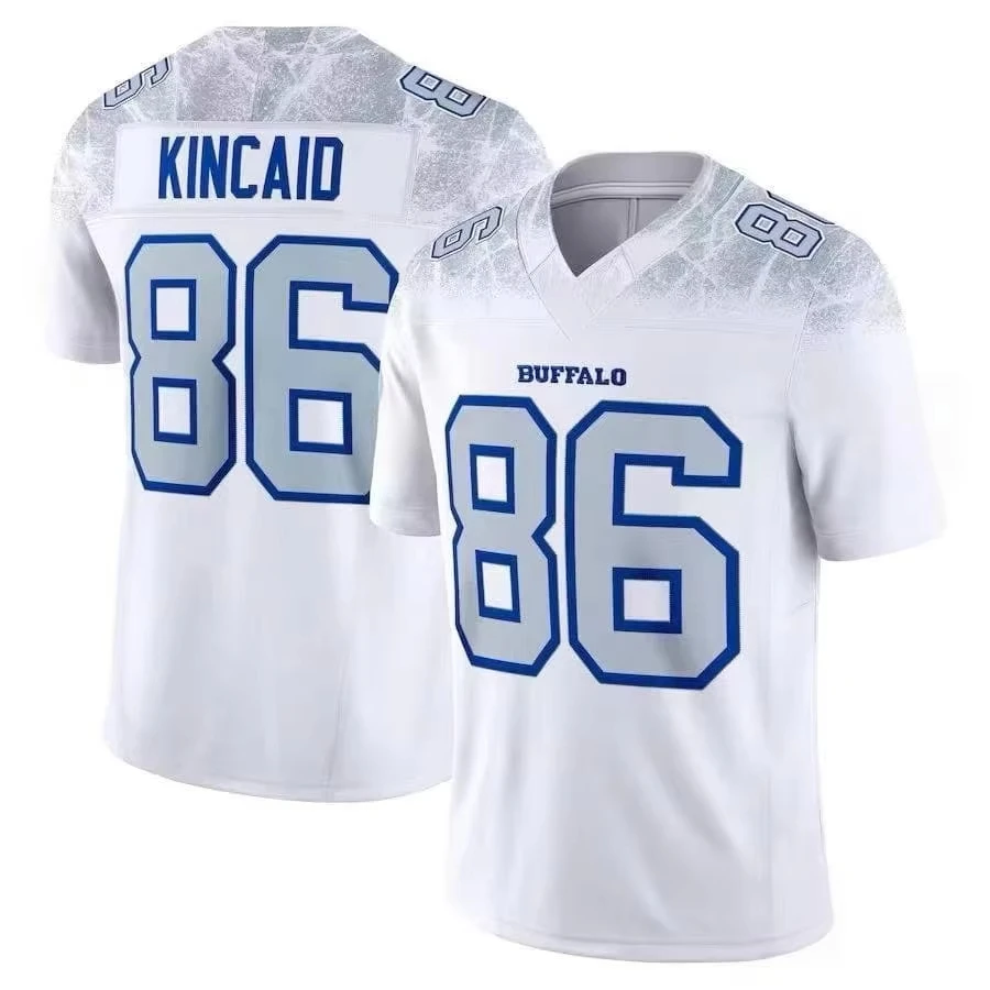 2026 Neues Herren-T-Shirt Nr. 17 Josh Allen Buffalo Bills Jersey Weiß V-Ausschnitt Atmungsaktiv Kurzarm Sport-T-Shirt für Fans, Familie und Kinder – Detail 6