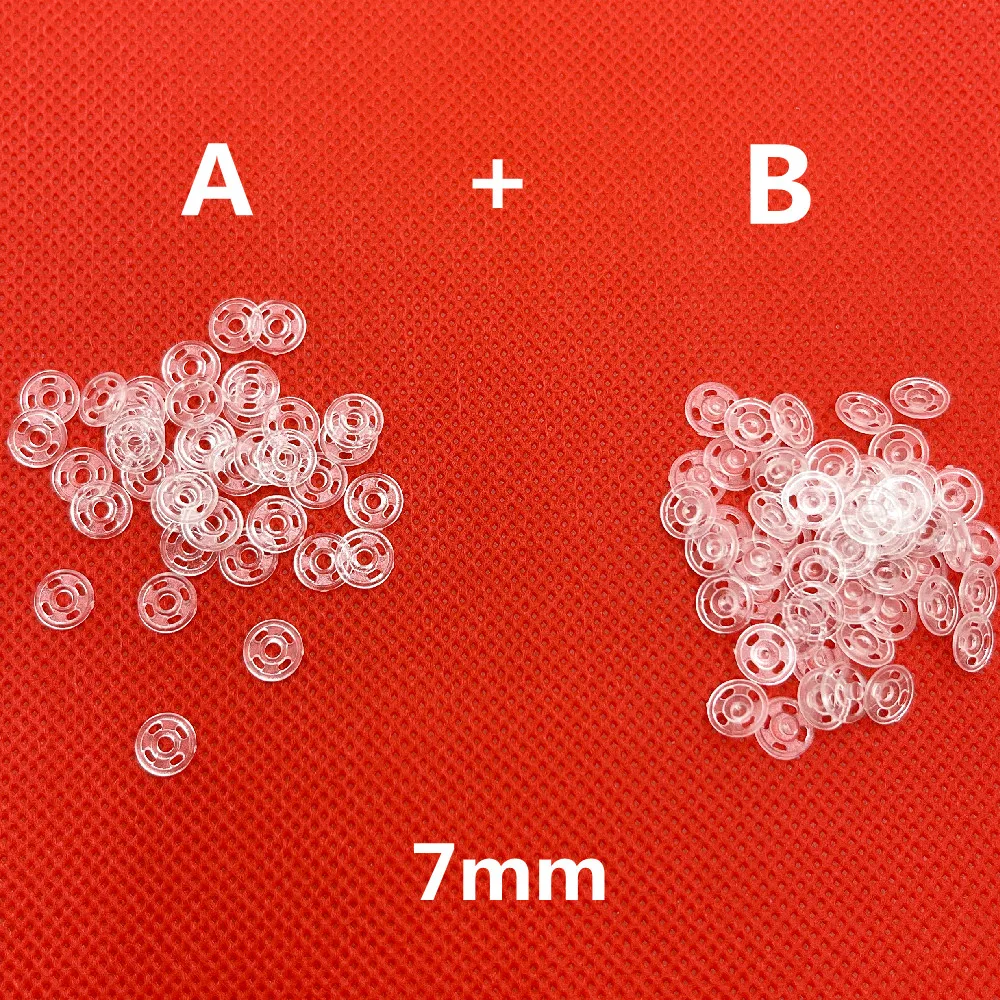 100Pcs 7/10/11.5/15/18/21/mm Invisible Small ABS Plastic Snap Fasteners Press Stud Sewing Accessories baby Buttons Clothes