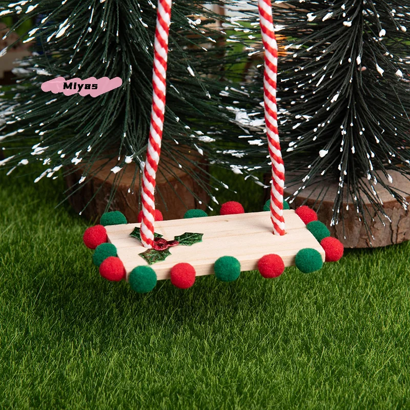 Miniatur-Weihnachtsbücherregal mit schwingender Elfenpuppe für Puppenhausdekorationen, Szene-Requisiten, Heimzubehör zum Sammeln