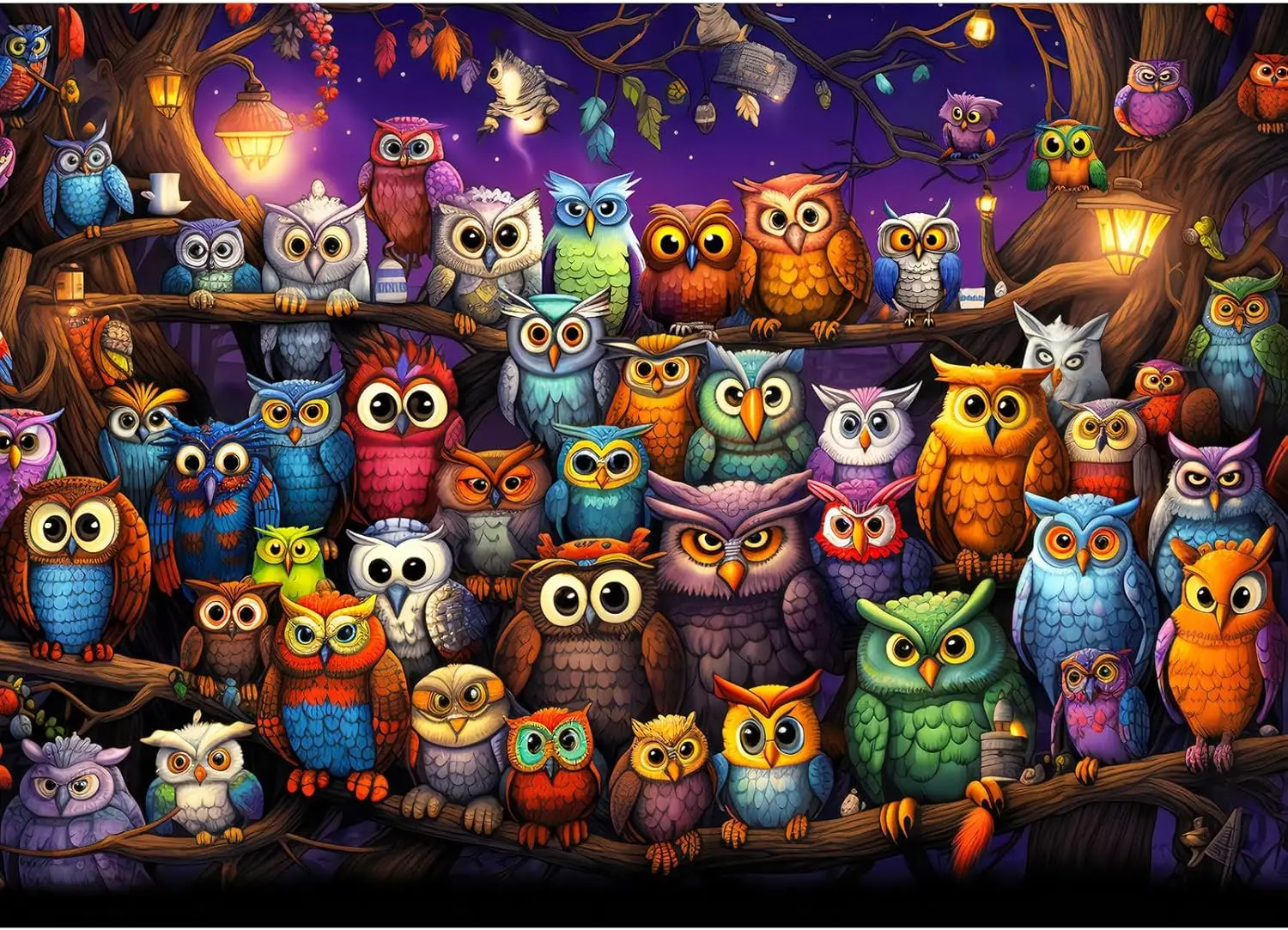 Owl Family Puzzle for Adult 150/300/500/1000 Pieces Jigsaw Puzzles Relaxation and Family Fun Puzzle Birthday Gift