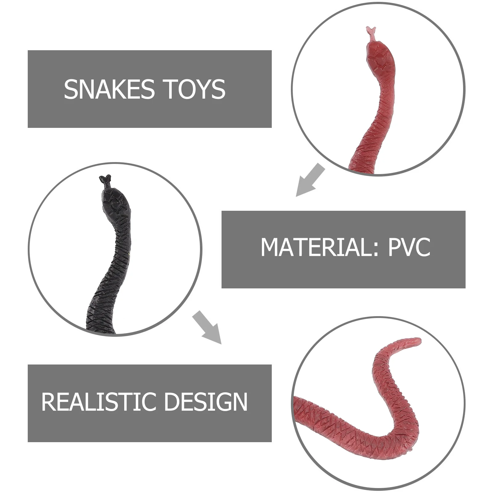 100 Pcs Artificial Snake Halloween Scare Toys Little Realistic for Kids Snakes Pvc Fake Prank