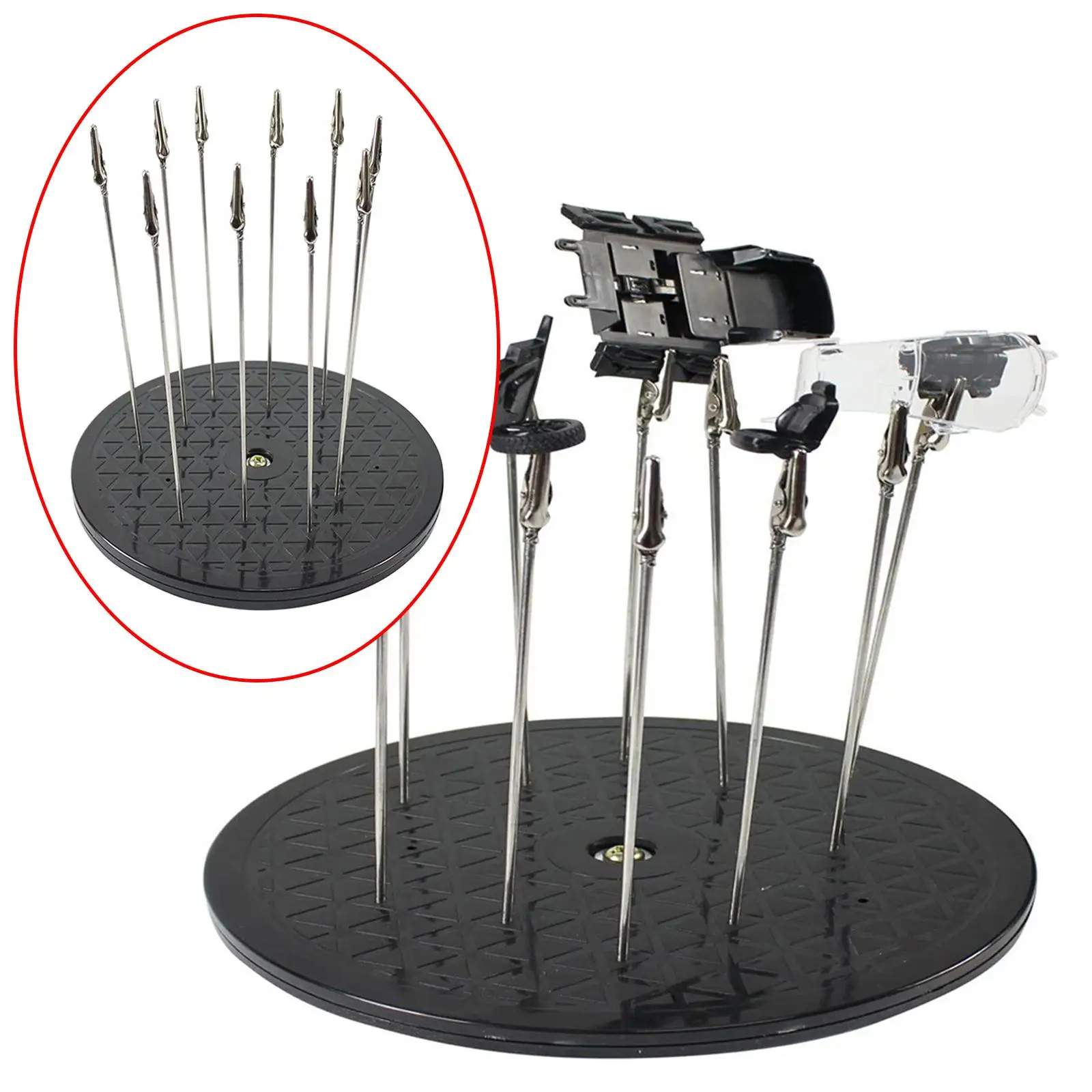 

Painting Stand Base Holder with 10 Model Painting Clamp Alligator for Airbrush Hobby Tool