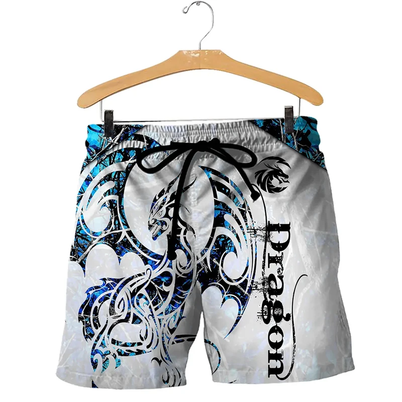 2024 Hot Sale Summer New Fashion Short Pants Oversized Dragon 3d Print Personality Sportwear Gym Shorts Trunks Holiday Swimsuit