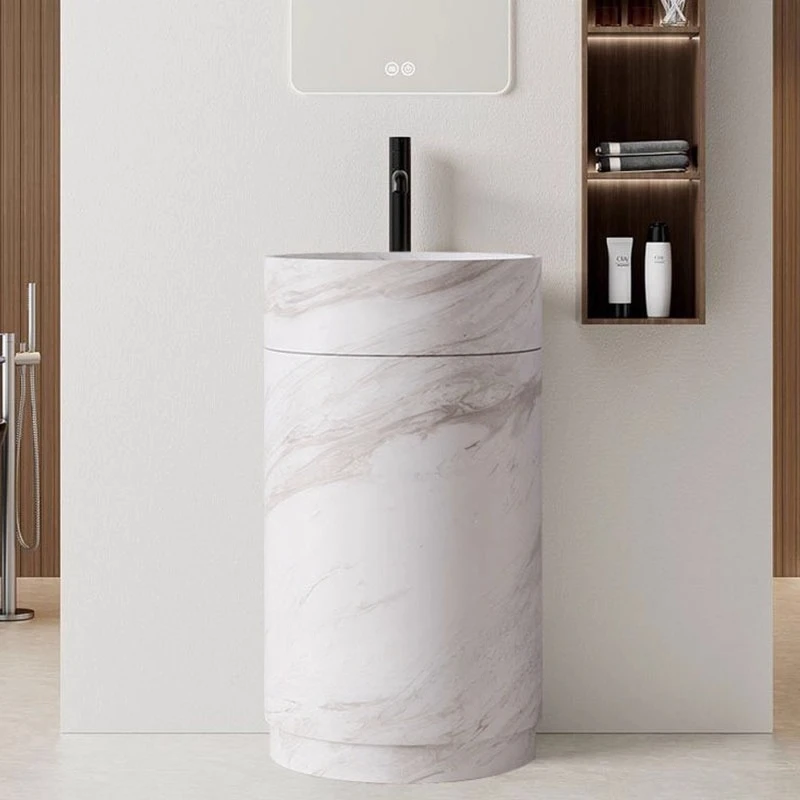 

Premium Natural Marble Round ColumnWash Floor WashBathroom Wash