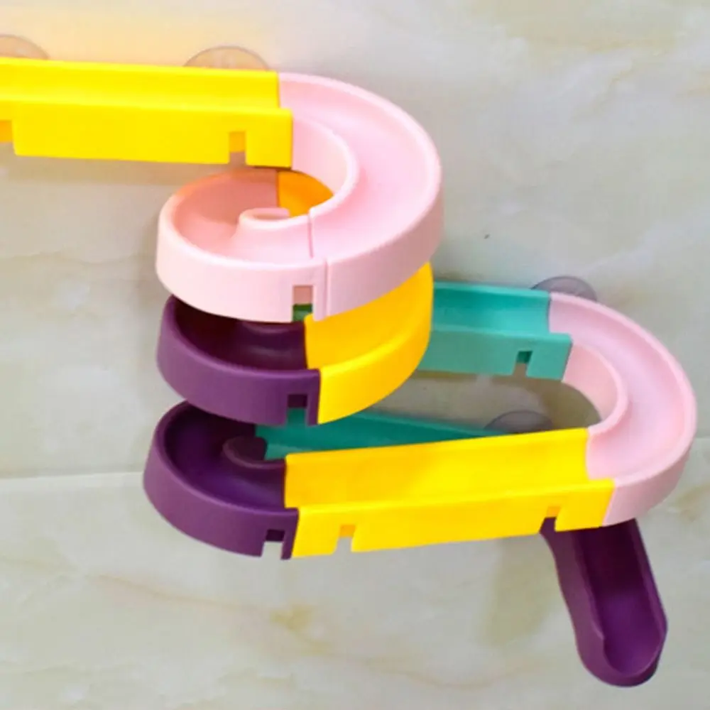 Mignon bébé assemblage piste toboggan coloré bricolage toboggan piste drôle en plastique piste toboggan ventouse jouets pour enfants baignoire