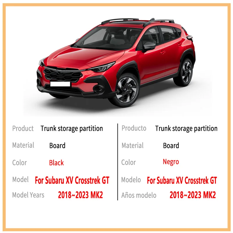Car Accessories For Subaru XV Crosstrek 2018~2023 2022 21 MK2 Trunk Storage Partition Multifunction Storage Auto Interior Parts
