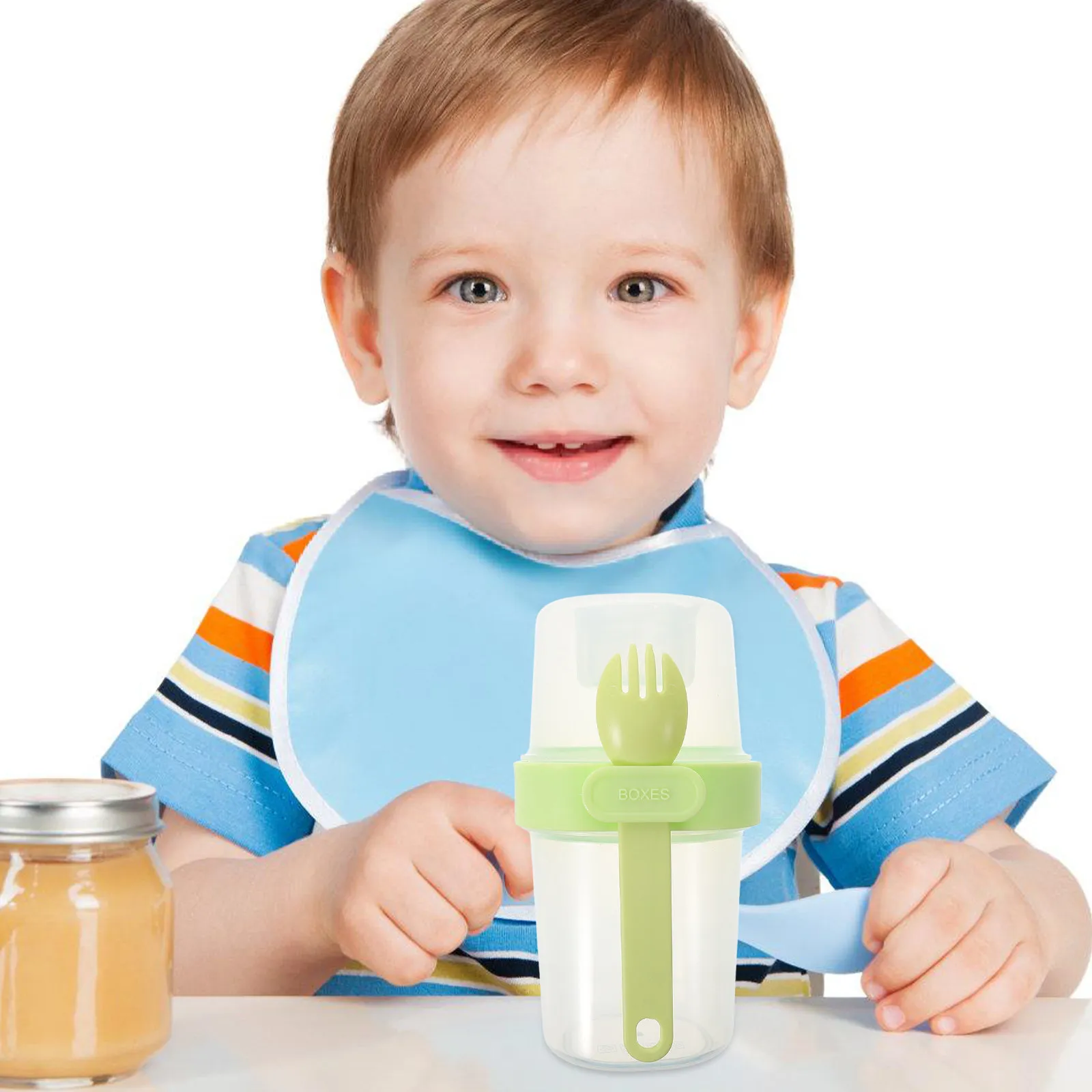 

Portable Double Layer Oatmeal Cup for Kids Leakproof Lid Spoon Reusable Yogurt Parfait Container Breakfast Snack Cereal Milk
