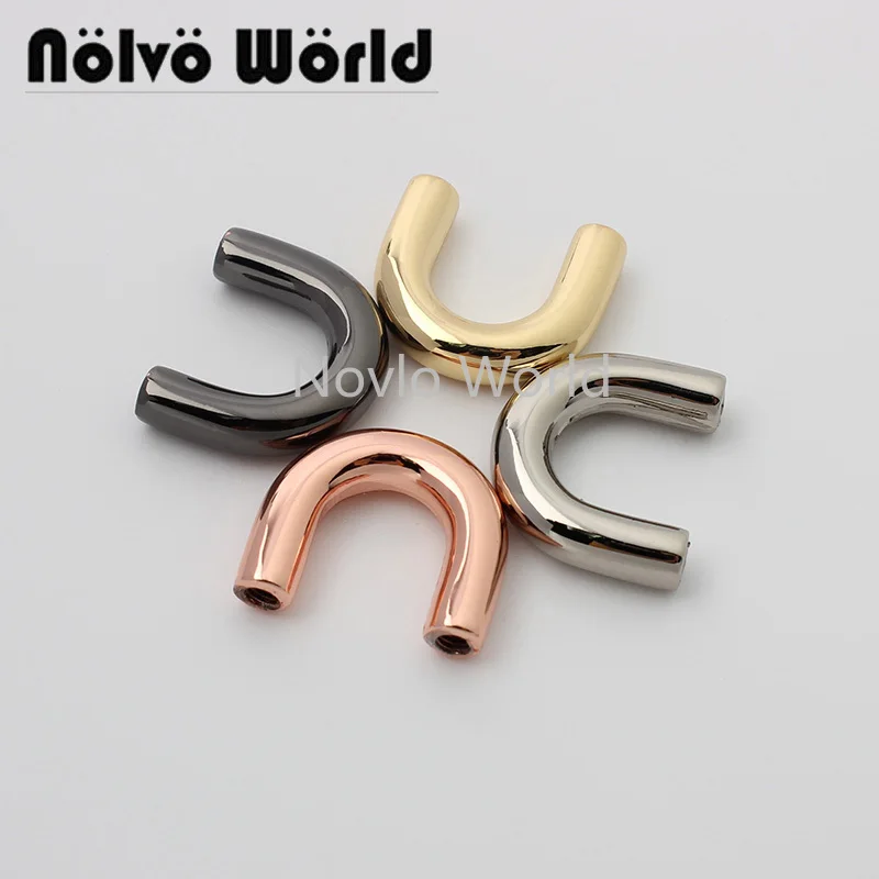 20-100pcs 5 colors 1cm wide tone on tone U hanger,alloy bridge rings for handbags fashion connector