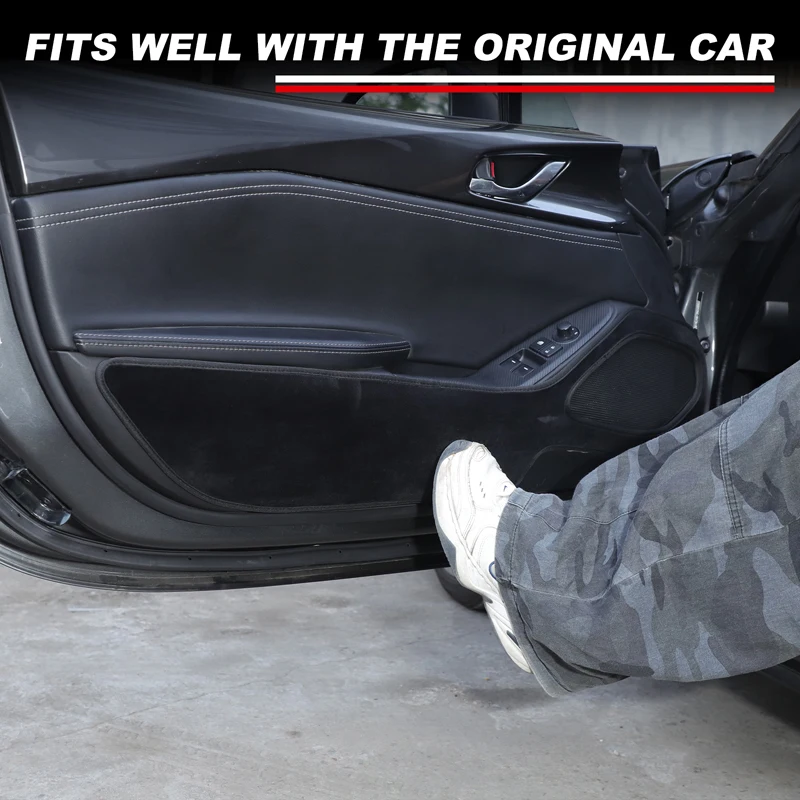 

For Mazda MX-5 MX5 2016-2025 Velvet Car Inner Door Anti-kick Pad Anti-Dirty Panel Trim Protective Pad Accessories