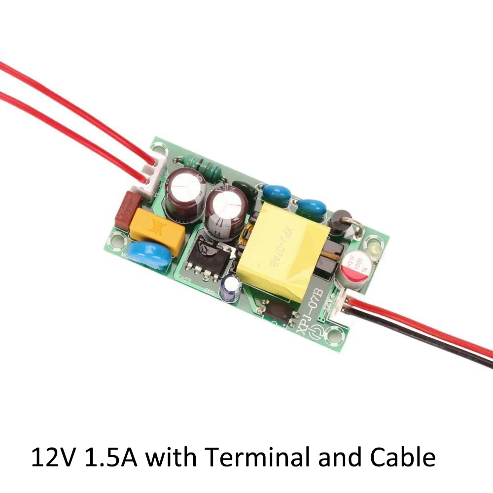 12V 1.5A Switching Power Supply Module AC110-240V to DC12V Step-down Power Supply Board with Overload/Short Circuit Protection