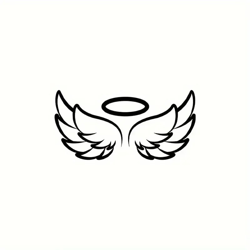 1 peça adesivo de asas de anjo e halo para motocicleta de carro, decalque de design religioso com tema, acessório de personalização externa de moto automática