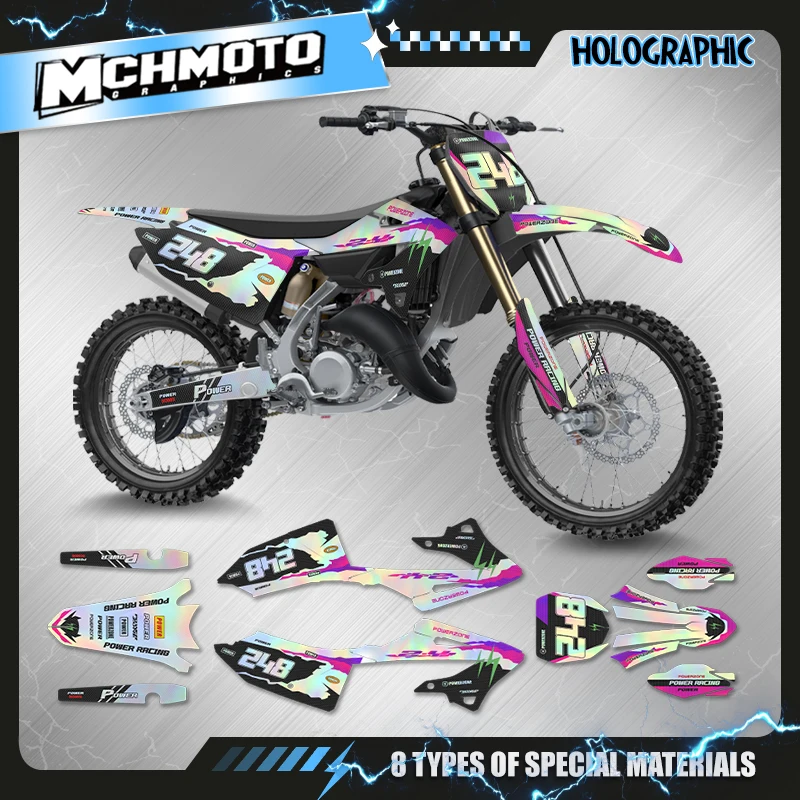 MCHMFG Motorcycle Graphics Background Decal Stickers Kit For YAMAHA 2024 2023 2022 YZ125-250 X ﻿0056