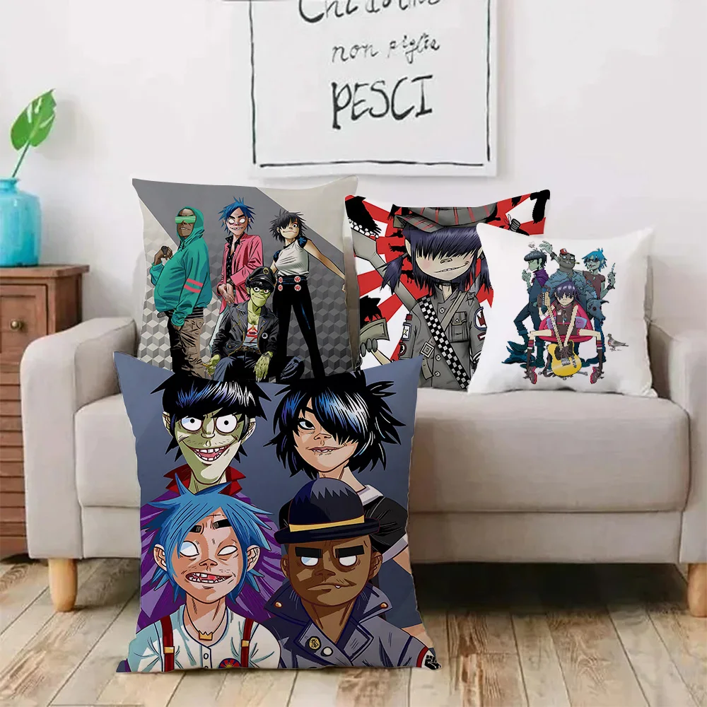 G-Gorillaz Music Pillow Covers Cartoon Sofa Decorative Home Double-sided Printing Short Plush Cute Cushion Cover