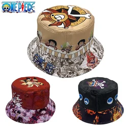 ONE PIECE Bucket Hat Anime Luffy Unisex Fisherman Hat Casual Street Panama Hat Bob Hiphop Hats Outdoor Sunscreen Men Women Caps