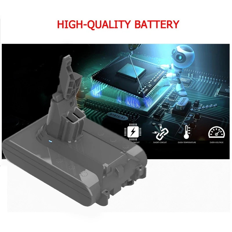 SV11 21.6 فولت 5000mAh/4000mAh بطاريّة ليثيوم قابلة لإعادة الشحن لديسون SV11 V7 منفوش V7 الحيوان V7 الزناد مكنسة كهربائية