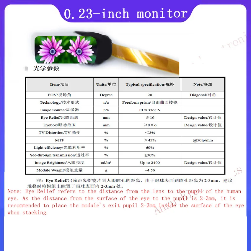 0,23 Zoll Riding Fire - Fighting Intelligentes, am Kopf montiertes Motorradhelm-HUD-Modul (Head-Up-Display).