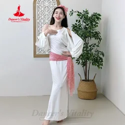 BellyDance Costume for Women Loose and Elegant Robe+ Headscarf+Hip Scarf 3pcs BALADI Belly Dancing Professional Practice Clothes